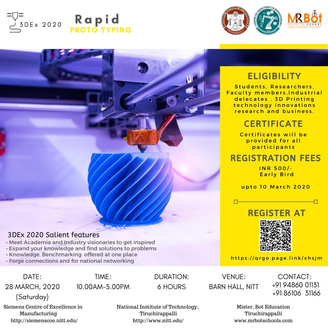 One day Workshop on 3D printing and Innovation 2020